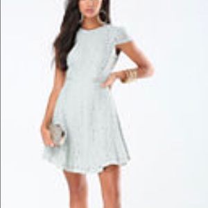 NWT Bebe capped sleeve lace fit and flare dress